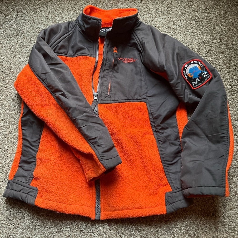 Minus Zero Fleece Jacket sz S(8) orange and black